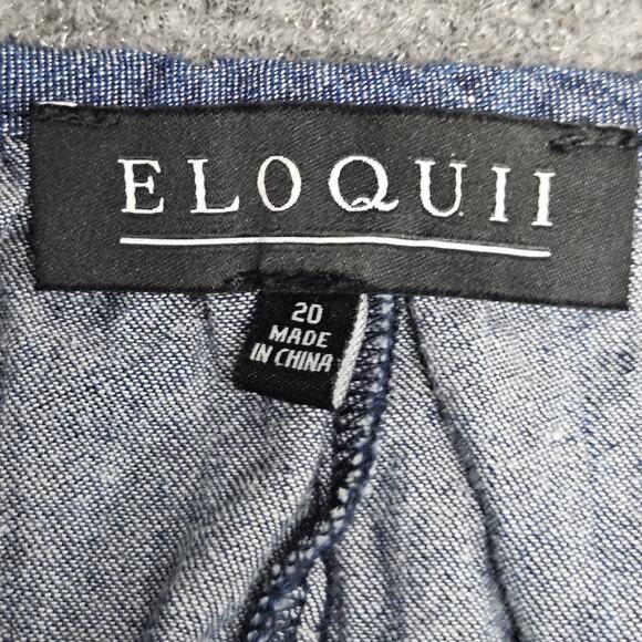 Eloquii Top Blouse Womens Size 20 Blue Wrap Long Sleeves Boho‎ Elevated Casual - Picture 5 of 9